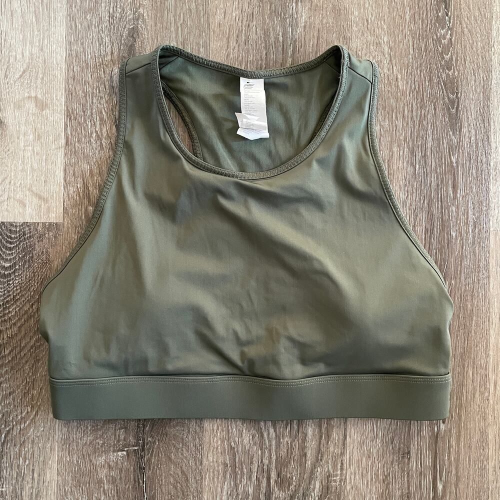 Fabletics Forest Green High-Neck Sports Bra - Picture 2 of 8